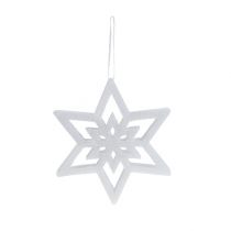 Product Decorative star white, snowed 28cm L40cm 1pc