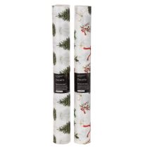Product Christmas Fabric Rolls with Tree and Bow Designs 35cm x 120cm Set of 2