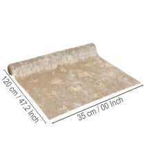 Product Tabelle Runner Polyester Bow Pattern Cream and Beige 35x120cm Set of 2