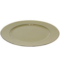 Product Decorative plate green plastic plate vintage moss green brown Ø33cm