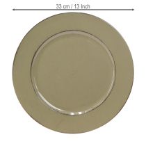 Product Decorative plate green plastic plate vintage moss green brown Ø33cm