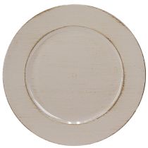 Product Decorative plate plastic decorative plastic plate grey brown Ø33cm