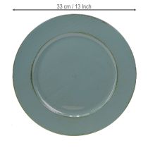 Product Decorative plate plastic decorative plastic plate petrol brown Ø33cm