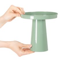 Product Green Metal Decorative Plate with Round Base, 20cm, for Flower Arrangements