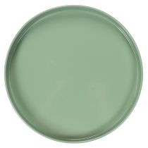 Product Green Metal Decorative Plate with Round Base, 20cm, for Flower Arrangements