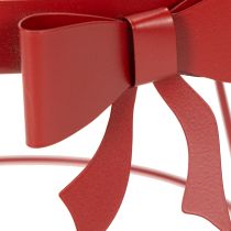 Product Metal Display Tray Set with Stand and Decorative Bow, Red, 30cm and 25cm, 2-Piece Set