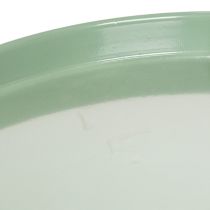 Product Round Green Metal Pedestal Tray 30cm for Table Arrangements