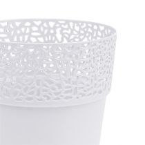 Product Decorative pot plastic white Ø13cm H13.5cm 1 pc