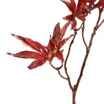Deco branch dark red with mica 52cm