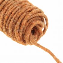 Wick thread felt cord, felt cord, wool cord orange 55m