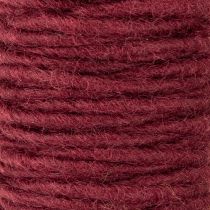 Product Wick thread, wool cord, Bordeaux, 55m string, floristry, crafts, DIY