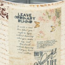 Product Tin Planter Cream Metal Shabby Chic Ø11cm H10.5cm