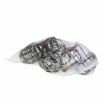 Product Mini wire basket variation with wooden handle rust brown H10.5–11.5cm 9 pcs