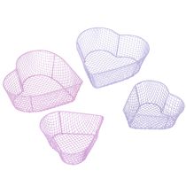 Product Wire baskets, heart-shaped, for decoration and organization, 20cm, set of 4