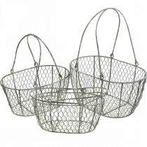 Product Wire basket, Easter basket, decorative basket metal L32/28.5/25cm set of 3