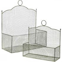 Product Wire basket, wall basket, plant basket Shabby Chic L38/32cm set of 2