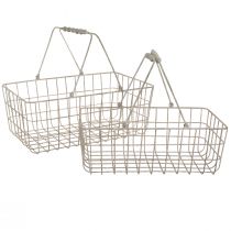 Product Wire basket with handles grey 34×20.5cm / 38×24.5cm set of 2