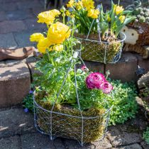 Product Wire basket with handle, baskets nostalgic, metal basket shabby chic, antique look silver, white L35/30/25cm H46.5/35/25cm set of 3