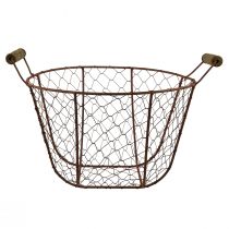 Product Wire basket vintage round with handle rust metal basket Ø26.5cm