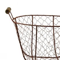 Product Wire basket vintage round with handle rust metal basket Ø26.5cm