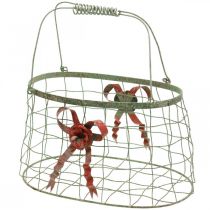Metal bag, wire basket, planter, handle basket L34cm H33cm