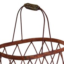 Product Wire basket oval mesh basket with handle garden decoration rust 30/25cm set of 2