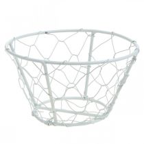 Product Mesh basket, wire basket, metal decoration shabby chic white Ø12cm H7cm