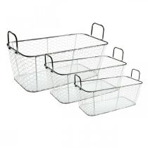 Wire basket, planter, planter L43.5 / 39.5 / 35cm, set of 3