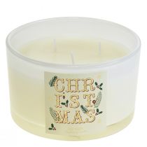 Three-wick candle Christmas scented candle in a glass vanilla fruit Ø13cm
