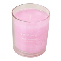 Scented candle in glass scented cherry blossom candle pink H8cm
