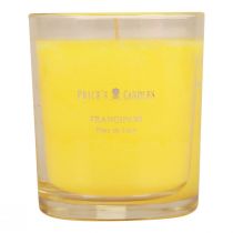 Product Scented candle in a glass summer scent Frangipani Yellow H8cm