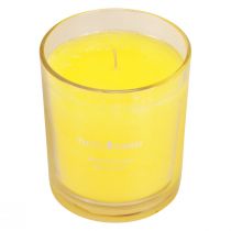 Product Scented candle in a glass summer scent Frangipani Yellow H8cm