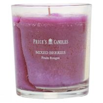 Scented candle in a glass summer scent berries mix purple H8cm