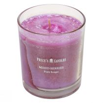 Scented candle in a glass summer scent berries mix purple H8cm
