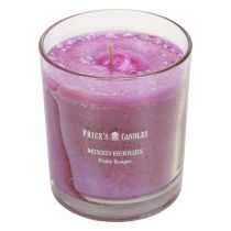 Product Scented candle in a glass summer scent berries mix purple H8cm