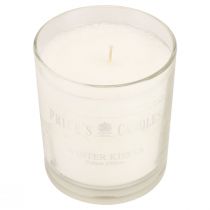 Scented candle in a glass scented candle Christmas white H8cm