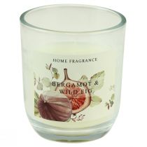 Product Scented candle in glass Bergamot Fig White Ø7.5cm H8.5cm