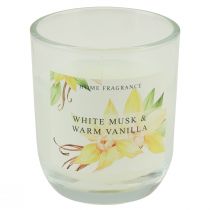 Product Scented candle in glass Vanilla White Musk Ø7,5cm H8,5cm