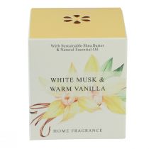 Product Scented candle in glass, vanilla and white musk, 3h, H8.5cm