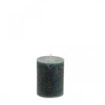 Product Solid-colored candles anthracite pillar candles 70×100mm 4 pcs