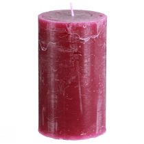 Product Solid coloured candles Berry pillar candles purple 70×120mm 4 pcs
