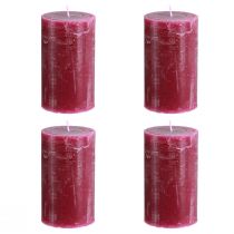 Product Solid-color pillar candles Berry Purple 70x120mm 4-pack - Perfect for table decorations & celebrations