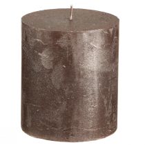 Product Solid coloured candles brown copper metallic 70×80mm 4 pcs