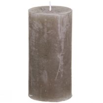 Product Solid coloured candles brown pillar candles 50×100mm 4 pcs