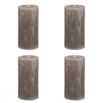 Product Rustic solid-colored pillar candles, brown, set of 4, 50×100mm