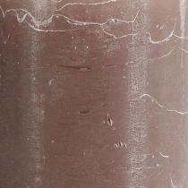 Product Solid coloured candles brown pillar candles 70×120mm 4 pcs