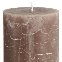 Product Solid-colored brown pillar candles, 85 x 150 mm, set of 2 – Decorative candles for a cozy atmosphere and festive occasions