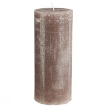 Product Solid coloured candles Brown pillar candles 85x200mm 2 pcs