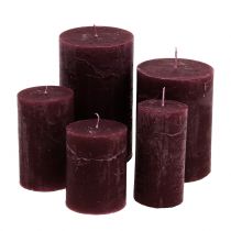 Product Solid coloured candles burgundy different sizes