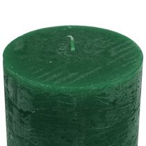 Product Solid colored candles dark green 60x100mm 4pcs